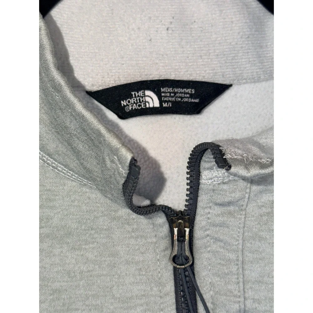 The North Face Mens Medium Gray Quarter Zip Pullover Fleece Jacket Fast Shipping